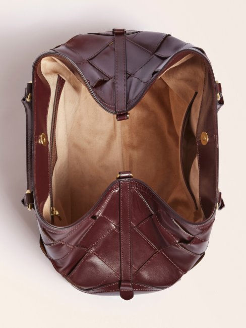 Sac à Main En Cuir Véritable Giorgia Luxe Rouge Guess