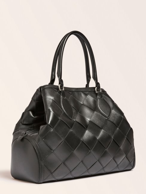 Sac à Main Guess Giorgia Grand Luxe En Cuir Véritable Noir