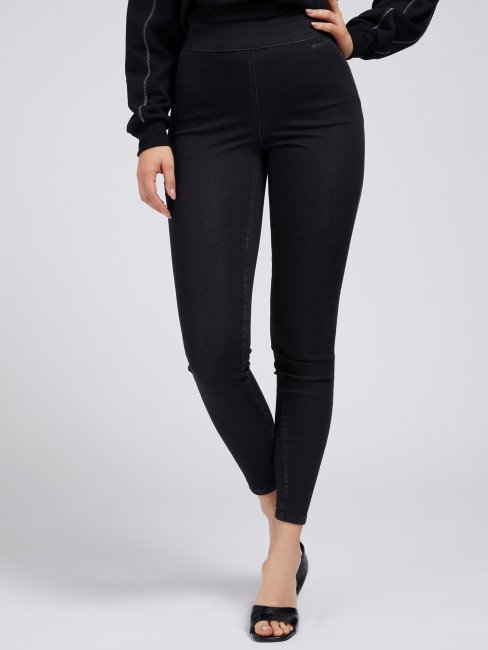 Pantalon En Jean Coupe Jegging Noir Guess