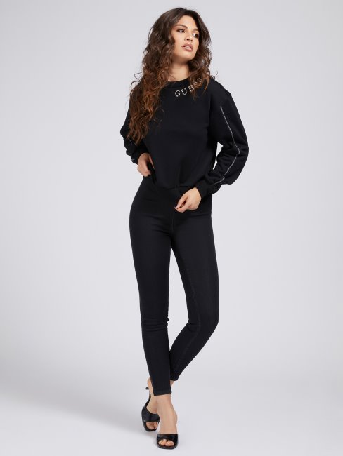 Pantalon En Jean Coupe Jegging Noir Guess