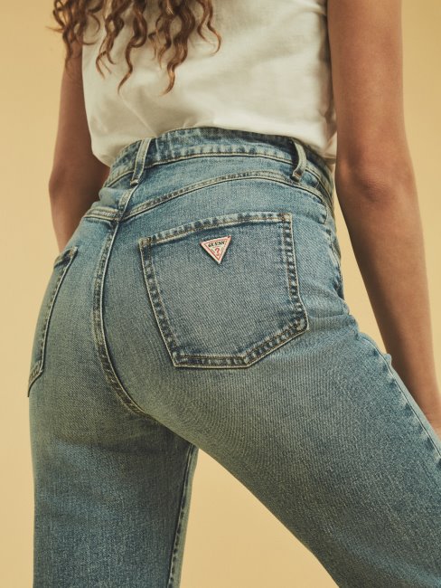 Pantalon En Denim Coupe Relax Guess Bleu