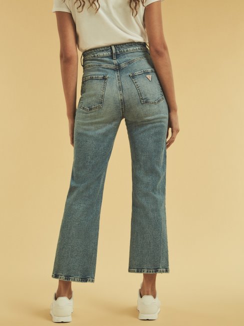 Pantalon En Denim Coupe Relax Guess Bleu