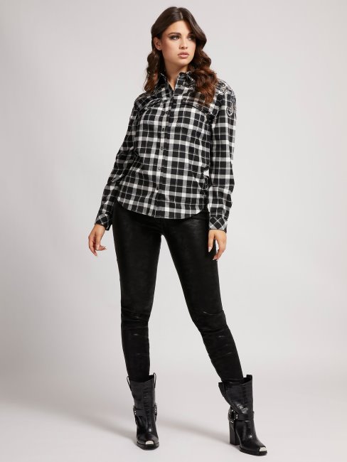 Chemise à Carreaux Guess Noir Multi