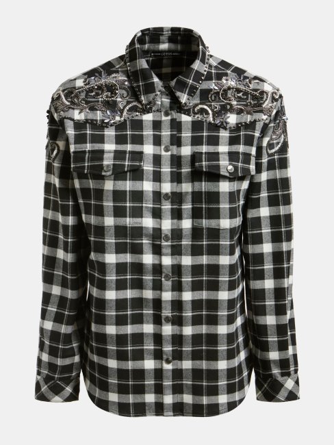 Chemise à Carreaux Guess Noir Multi