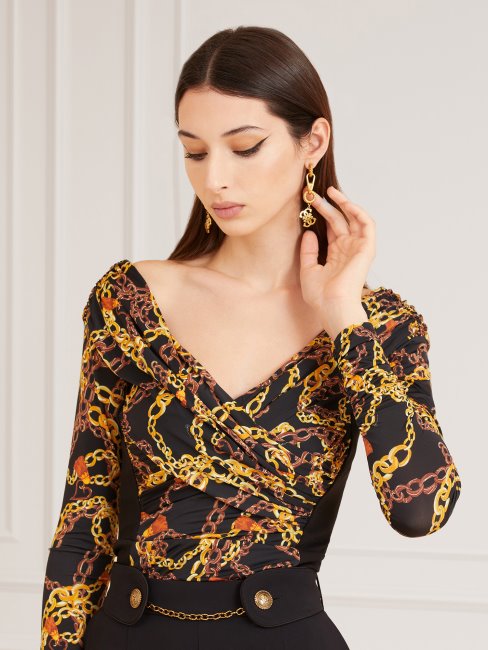 Top Imprimé Chaîne Marciano Noir Multi Guess