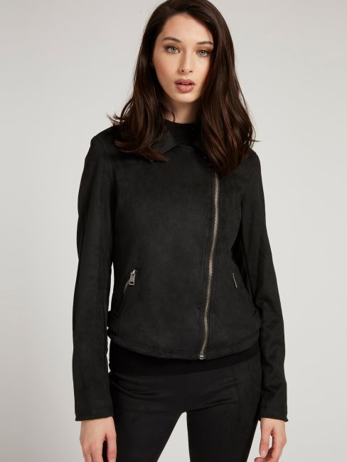 Veste En Similicuir Noir Guess