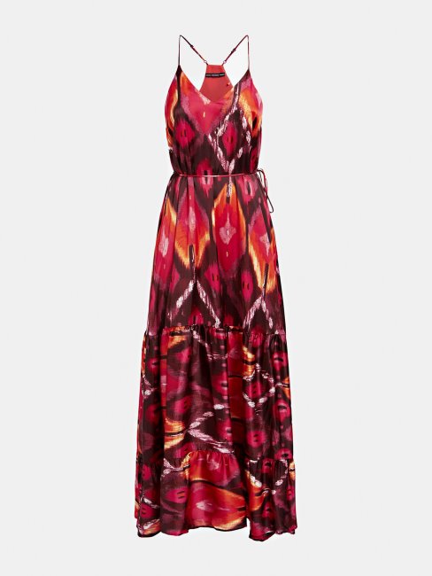 Devinez Les Nuances D'orange - Robe Ceinturée Imprimée Sur L'ensemble