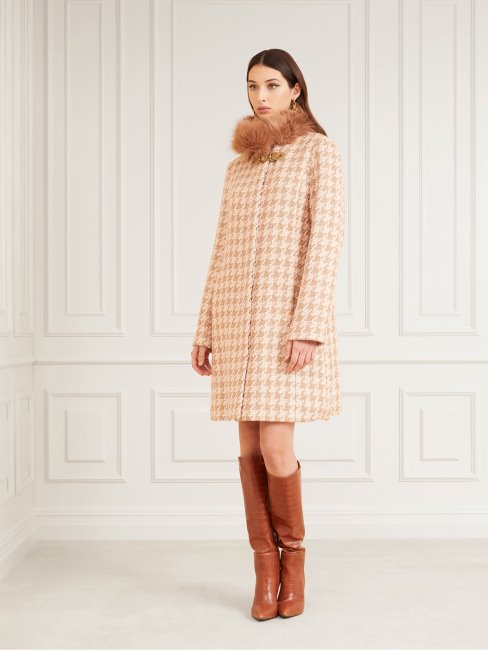 Manteau En Laine Mélangée Marciano Rose Multi Guess