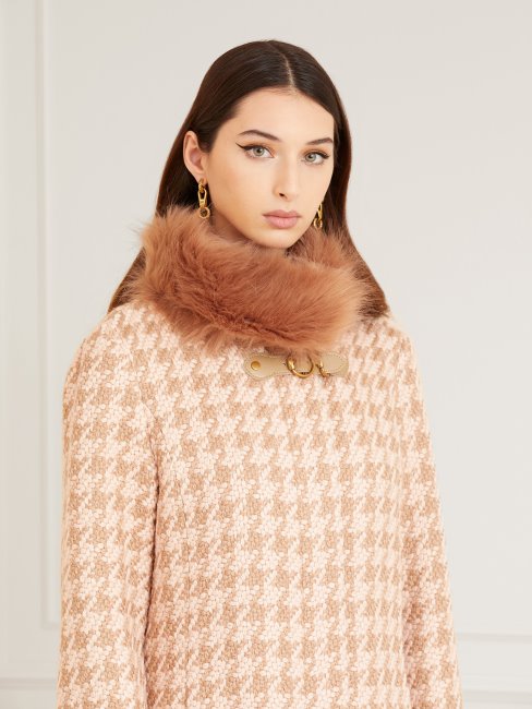 Manteau En Laine Mélangée Marciano Rose Multi Guess