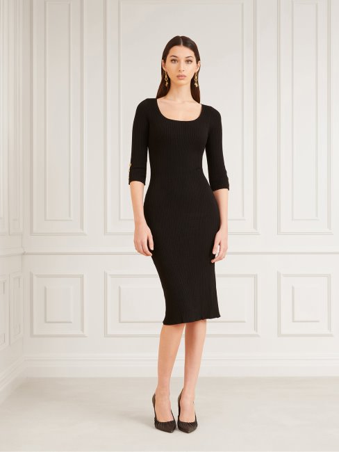Robe Longue En Maille Noire Guess Marciano