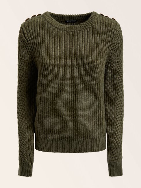 Guess Vert Pull En Laine Marciano Mélangée