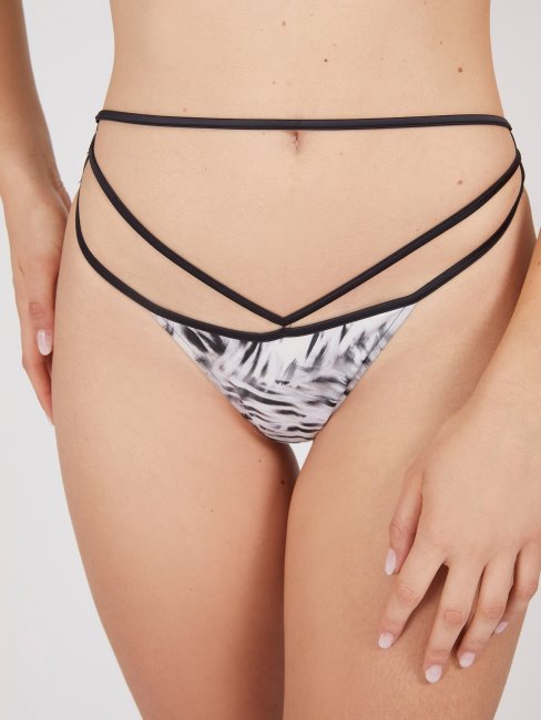 Guess Brésilienne En Satin Imprimé Multi Noir Sur Toute La Surface