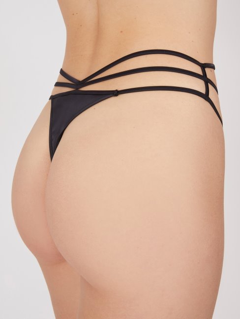Guess Brésilienne En Satin Imprimé Multi Noir Sur Toute La Surface