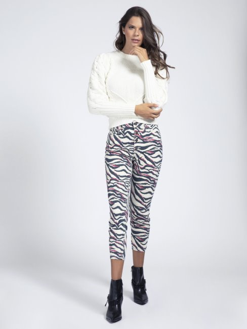 Jean Skinny Imprimé Noir Multi Guess