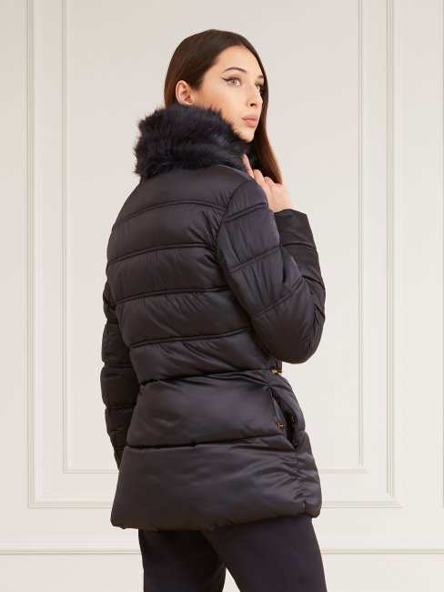 Veste En Satin Matelassé Marciano Bleu Guess