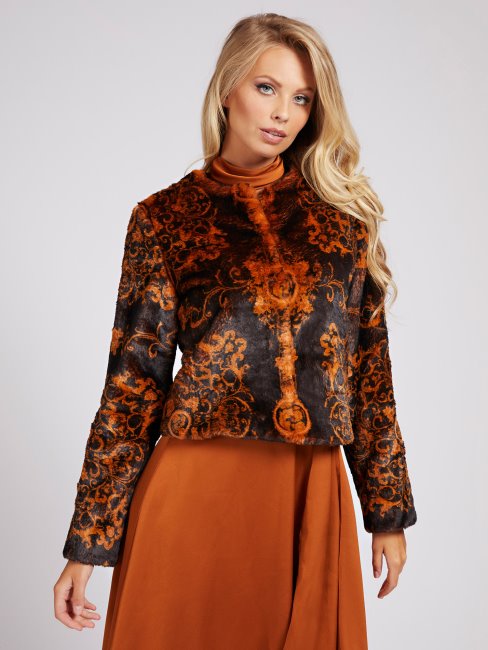 Veste En Fausse Fourrure Motif Multicolore Guess Marciano