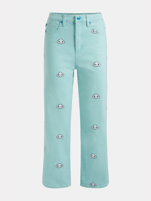 Pantalon En Jean Skinny à Pattes D'éléphant Bleu Clair Guess