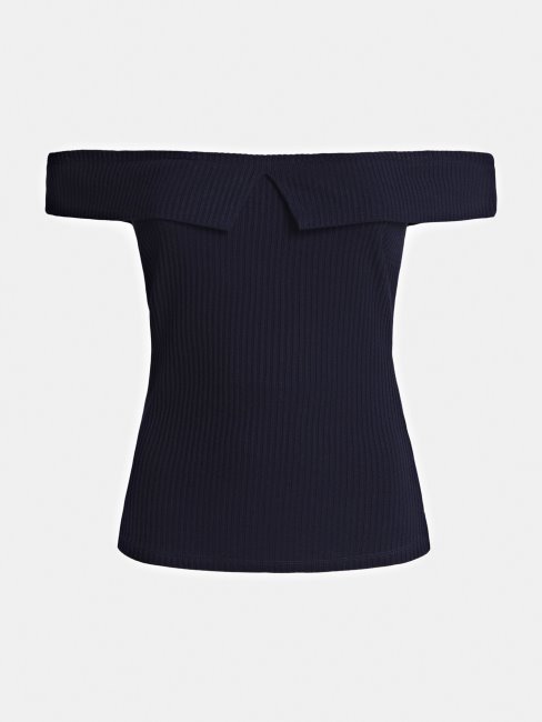 Top Côtelé Bleu Foncé Guess