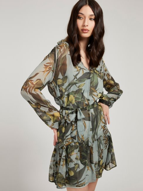 Robe Imprimé Froissée Motif Multicolore Guess