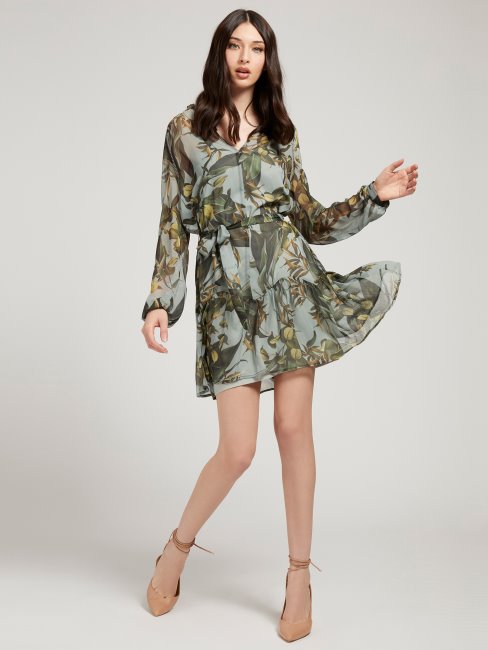 Robe Imprimé Froissée Motif Multicolore Guess