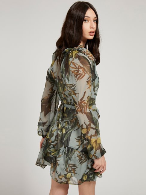 Robe Imprimé Froissée Motif Multicolore Guess