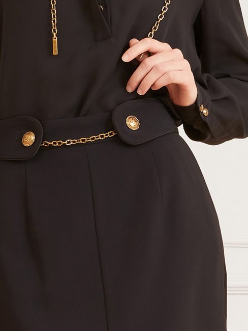 Guess Jupe Midi Noire Marciano Chaîne