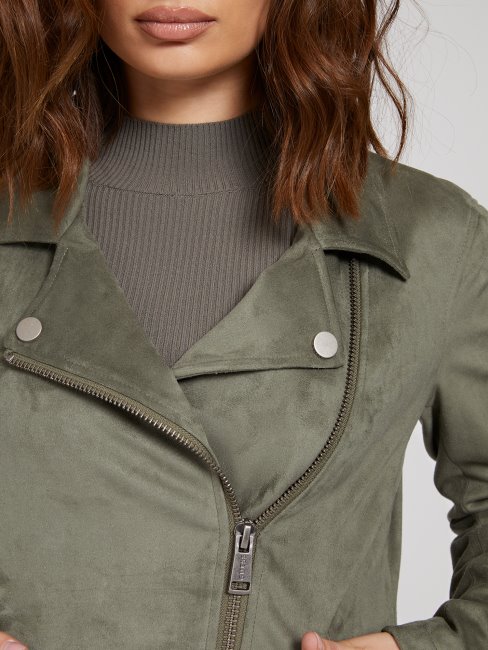Veste Imitation Cuir Verte Guess