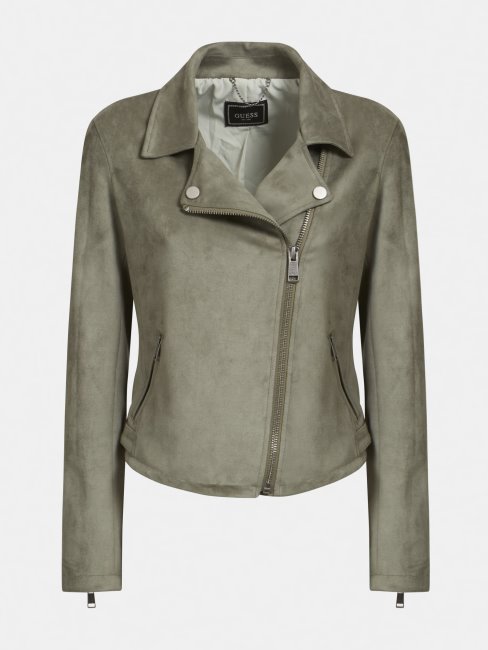 Veste Imitation Cuir Verte Guess
