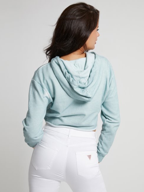 Sweat Guess Bleu Clair Effet Usé