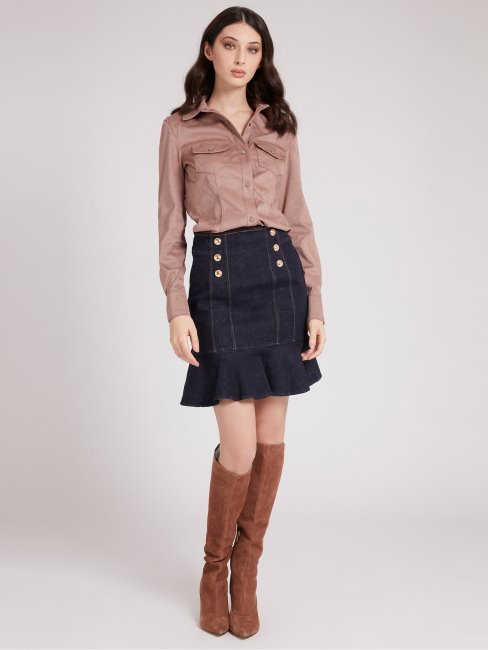 Boutons Guess Jupes Ajustées Et évasées Bleu