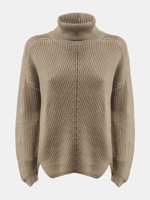 Pull Guess Marron à Col Roulé