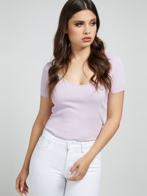 Top Côtelé Lilas Guess