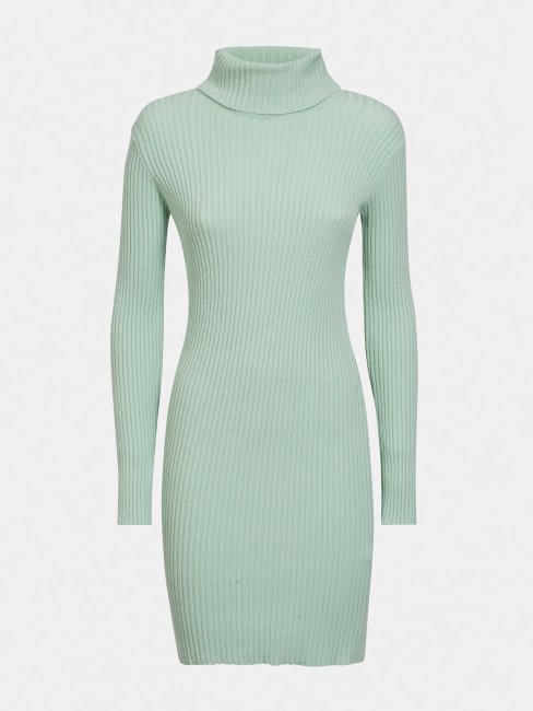 Guess Vert Robe En Maille à Col Montant