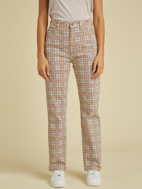 Guess Pantalon Denim Coupe Décontractée Marron