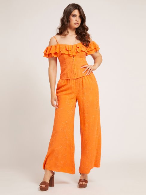 Haut Brodé à Volants Orange Guess