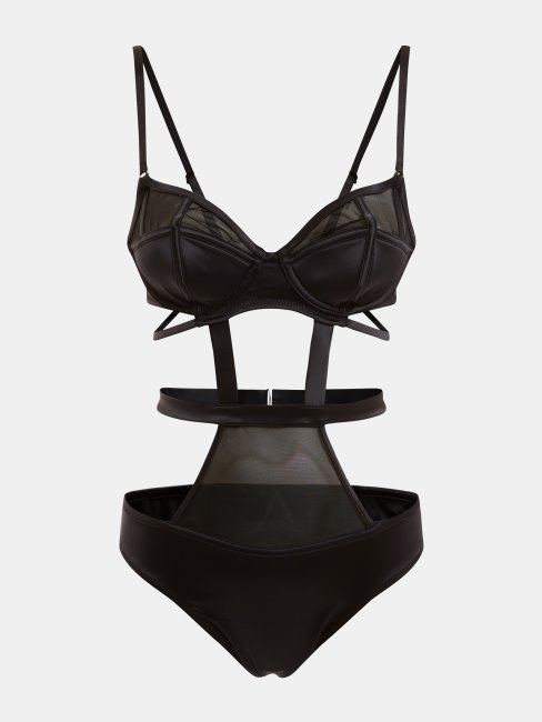 Guess De Corps Matelassé En Satin Noir