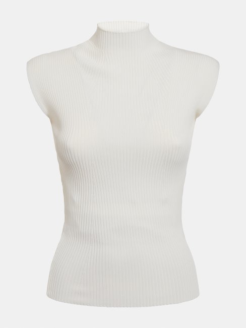 Pull Débardeur Col Roulé Guess Blanc