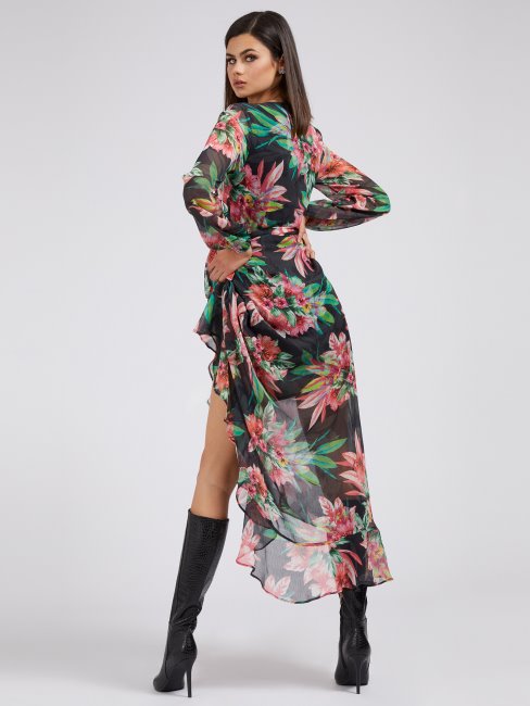 Guess - Robe Longue à Imprimé Floral Et Fantaisie Sur L'ensemble