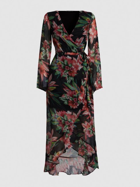 Guess - Robe Longue à Imprimé Floral Et Fantaisie Sur L'ensemble
