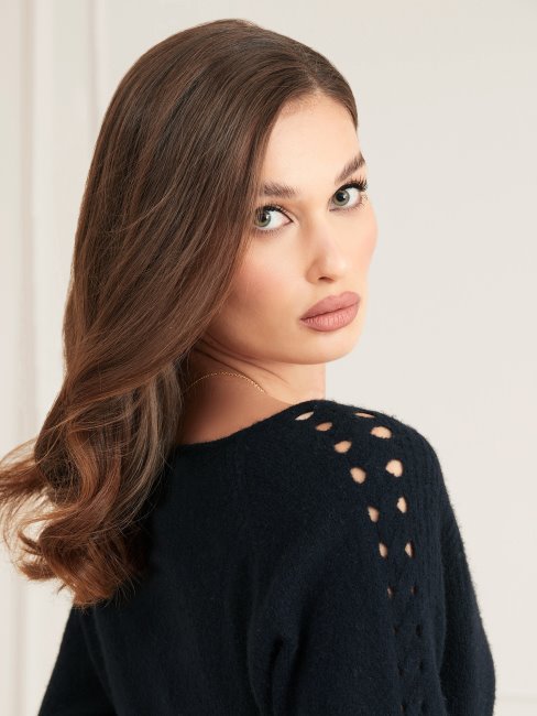 Guess Robe Marciano En Laine Mélangée Bleu