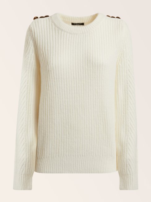 Guess Marciano Pull En Laine Mélangée Blanc