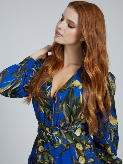 Robe Longue Imprimée Bleu Multi Guess