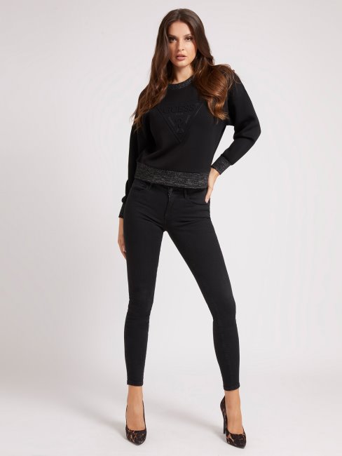 Sweat Noir En Scuba à Logo Triangle Guess