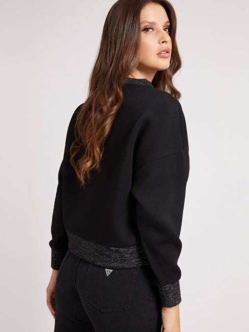 Sweat Noir En Scuba à Logo Triangle Guess