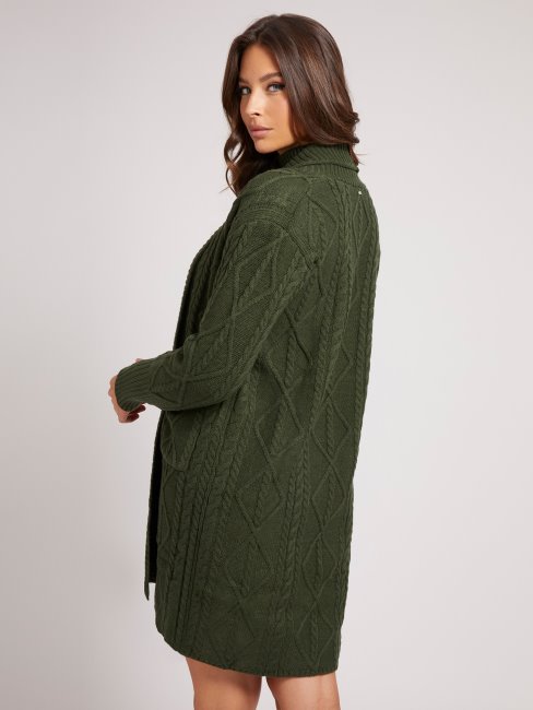Guess Cardigan En Laine Mélangée Vert