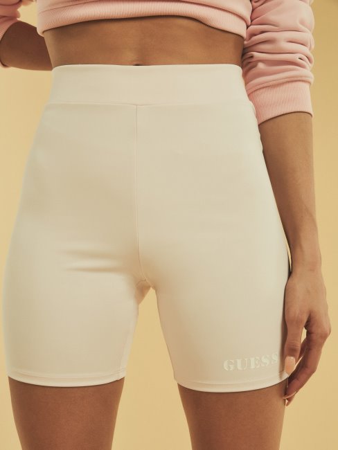 Short De Motard Rose à Logo Guess