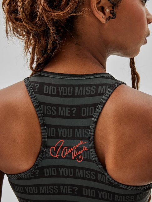 Guess Body Noir Sans Manches à Logo Sur Le Devant