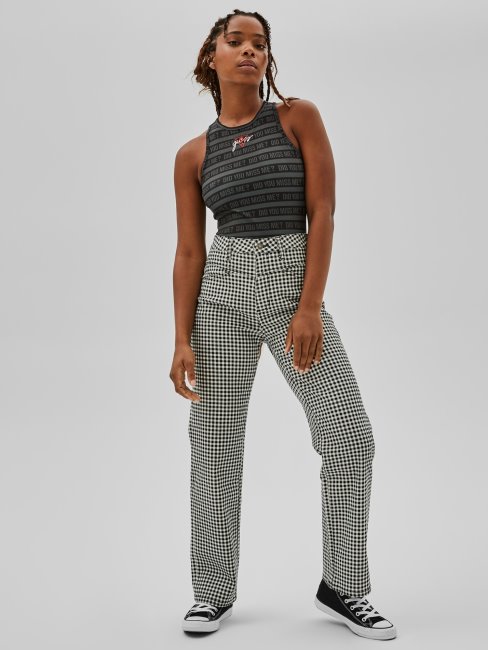 Guess Body Noir Sans Manches à Logo Sur Le Devant