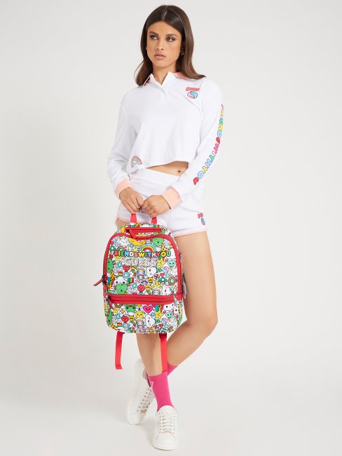 Sac à Dos à Imprimé De Personnages Sur L'ensemble Motif Multicolore Guess