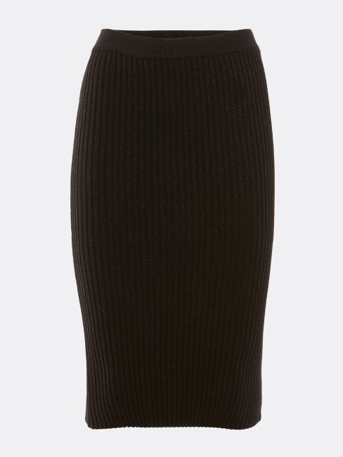 Jupe Noire En Maille Lurex Multi Guess